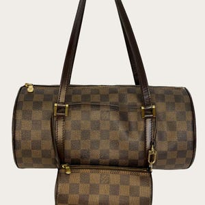 Autentica borsa Louis Vuitton Papillon in Damier Ebene
