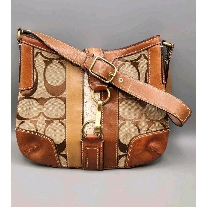 Vintage Coach Signature C Brown Shoulder Bag - Etsy