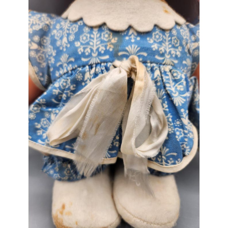 RARE Vtg 1960s Scandia House SAWDUST Girl Troll Doll 10" Pink Hair Floral Ideal image 3