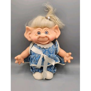 RARE Vtg 1960s Scandia House SAWDUST Girl Troll Doll 10" Blonde Ideal Tag image 1