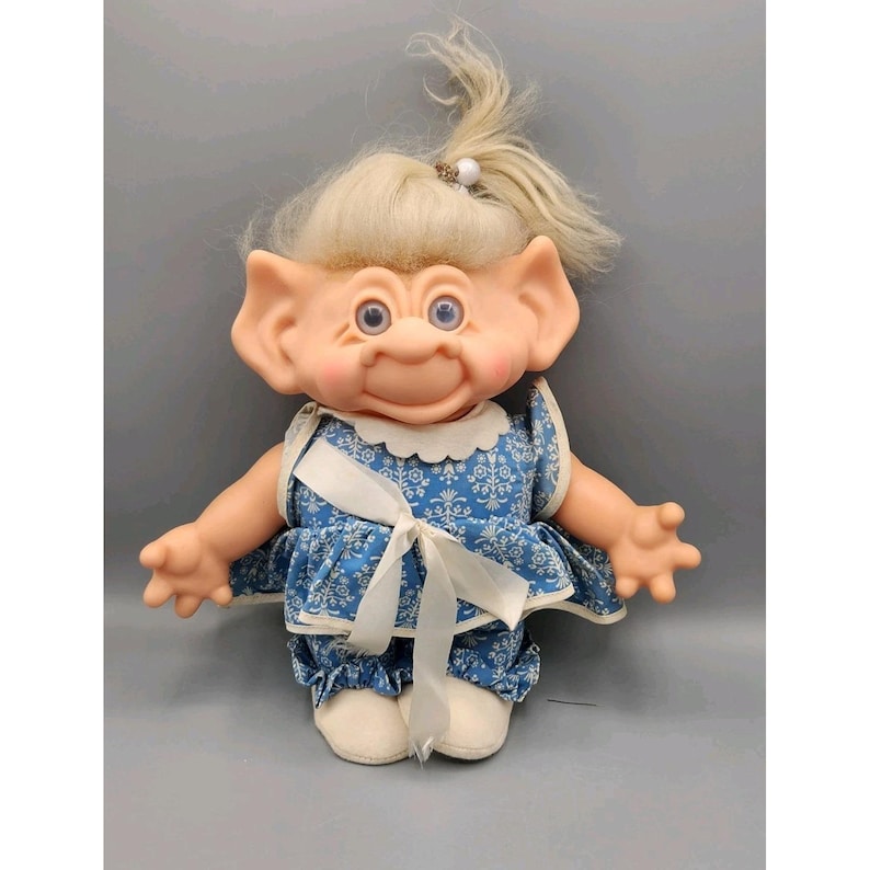RARE Vtg 1960s Scandia House SAWDUST Girl Troll Doll 10" Blonde Ideal Tag image 1