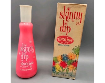 VTG 70s Skinny Dip Tingling Fluff Cologne Leeming Pfizer w/Box 2.50 Price Tag