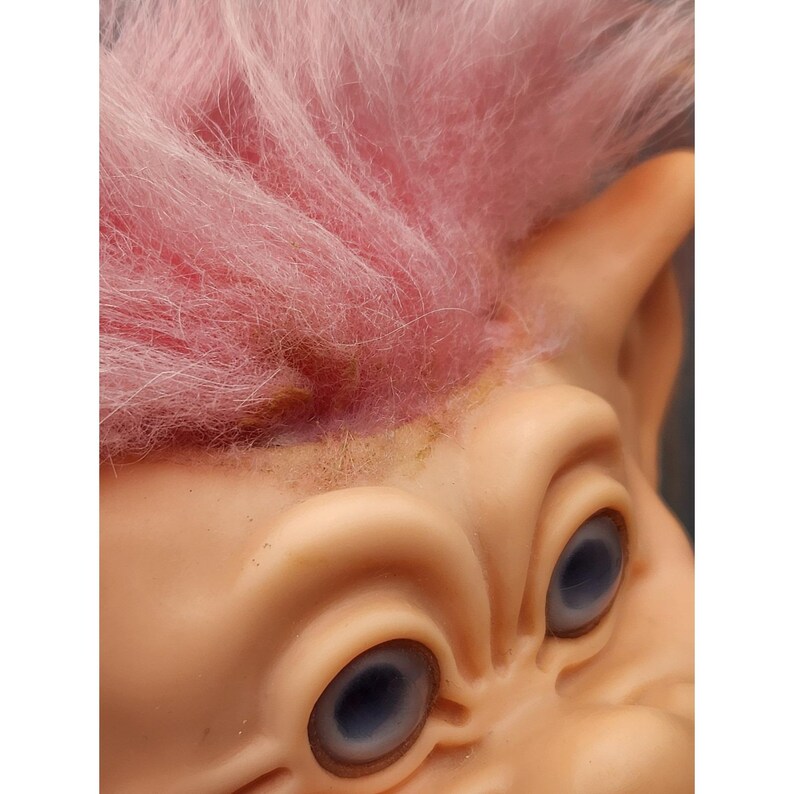 RARE Vtg 1960s Scandia House SAWDUST Girl Troll Doll 10" Pink Hair Floral Ideal image 5