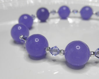 Lavender quartzite flower necklace