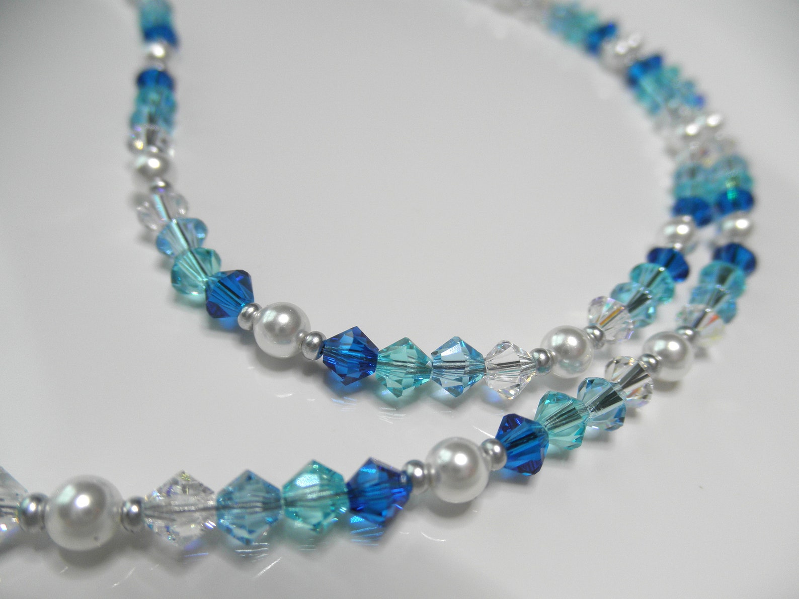 CARIBBEAN BLUE Badge Lanyard Necklace Fine European Crystals - Etsy
