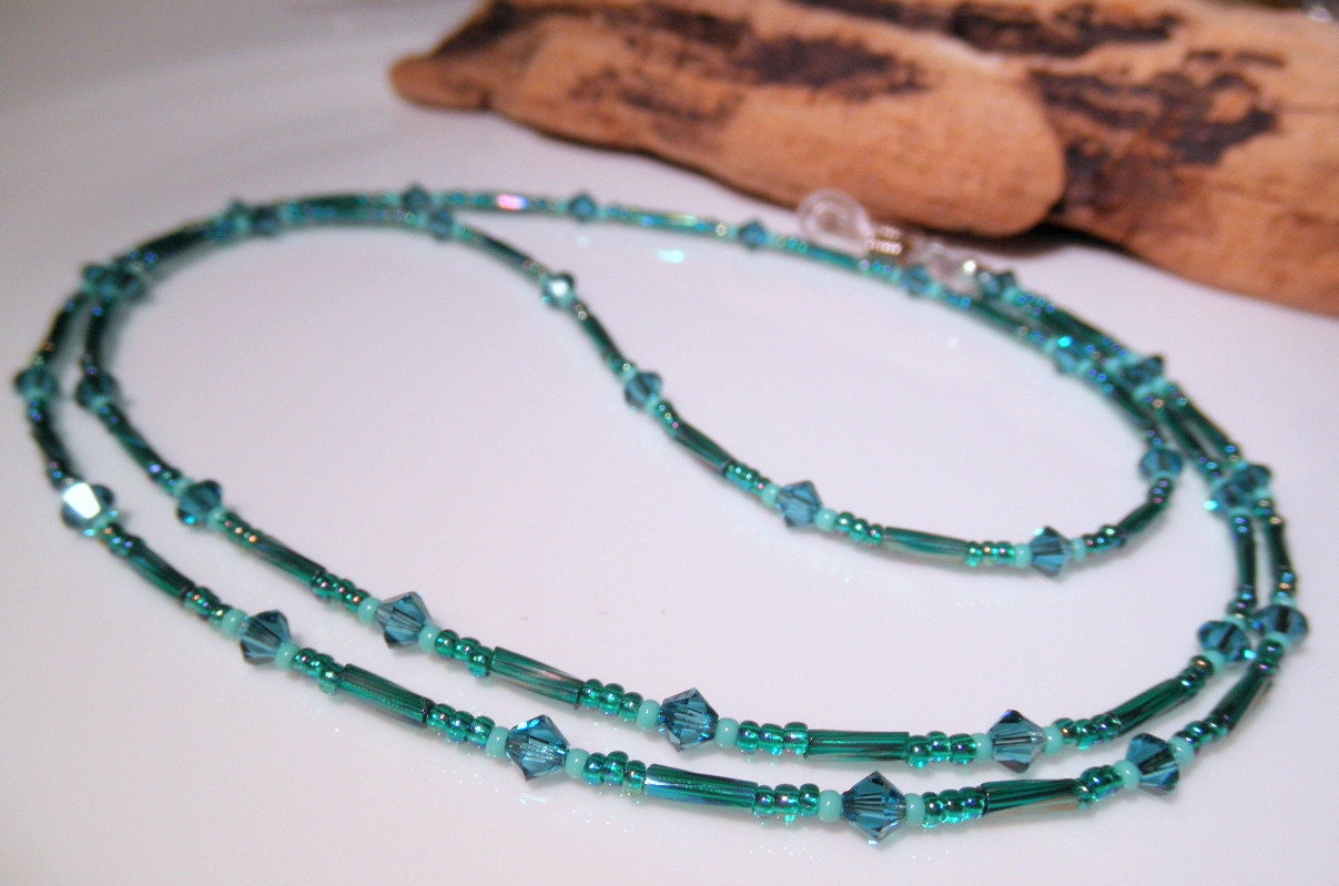 Teal Turquoise Eyeglass Chain European Crystal Glasses Sunglasses Chain Eyeglasses Holder Eyeglass Lanyard Necklace Mom Women Sister Friend