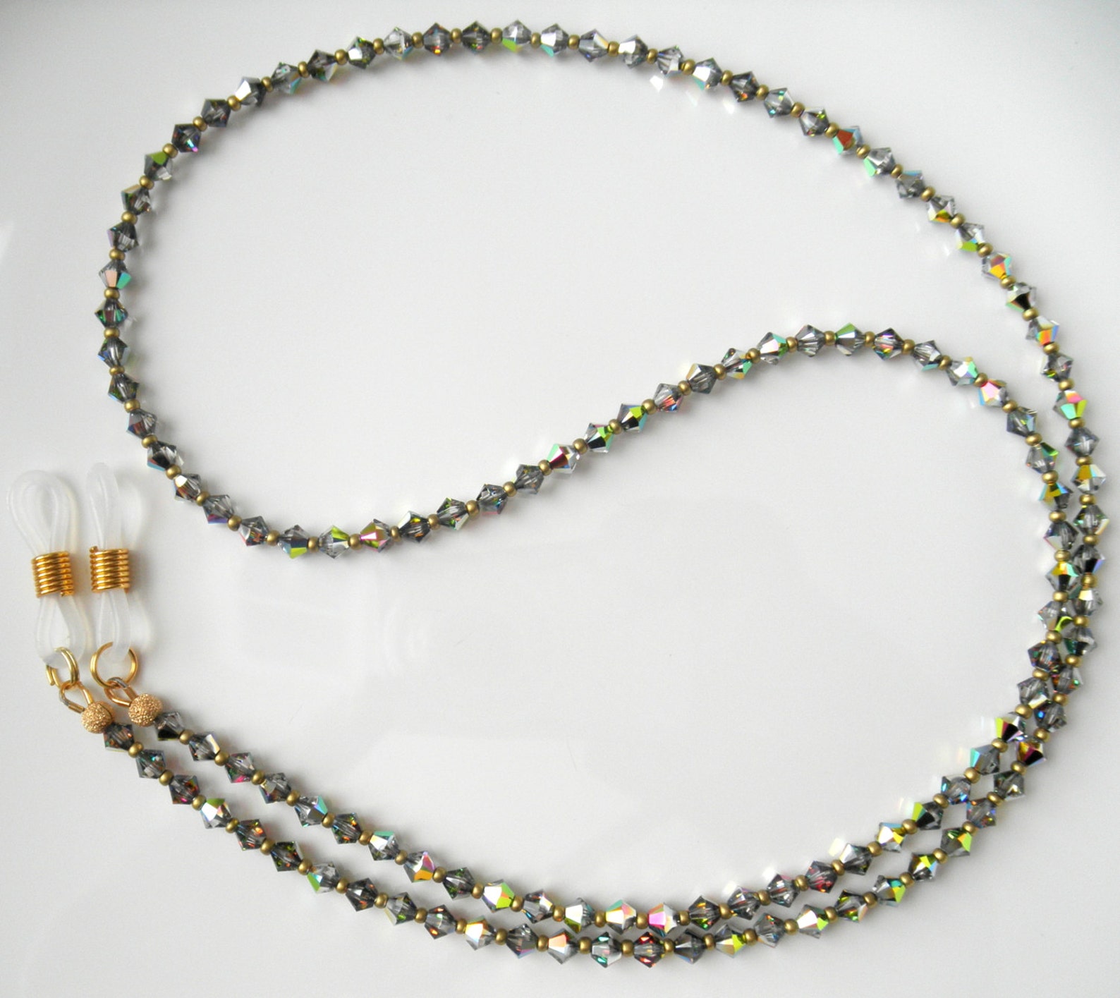 GLAMOROUS Crystal Eyeglass Chain in Vitrail Medium FREE SHIP Etsy