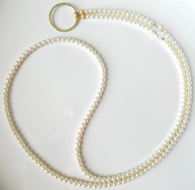Essential Cream Pearl Eyeglass Lanyard Necklace Bead Glasses Etsy