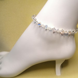 GLAMOROUS Swarovski Crystal AB Ankle Bracelet or Anklet, Bridal Jewelry, Bridal Bracelet, Wedding, Bridesmaid Girlfriend Gift for Sister Mom
