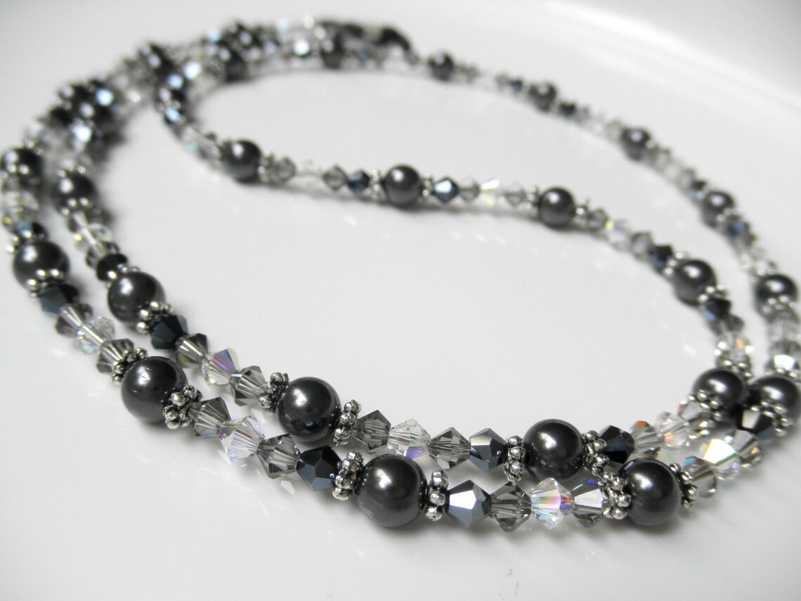 GLAMOROUS Crystal Eyeglass Chain Eyeglass Necklace Black Etsy.de