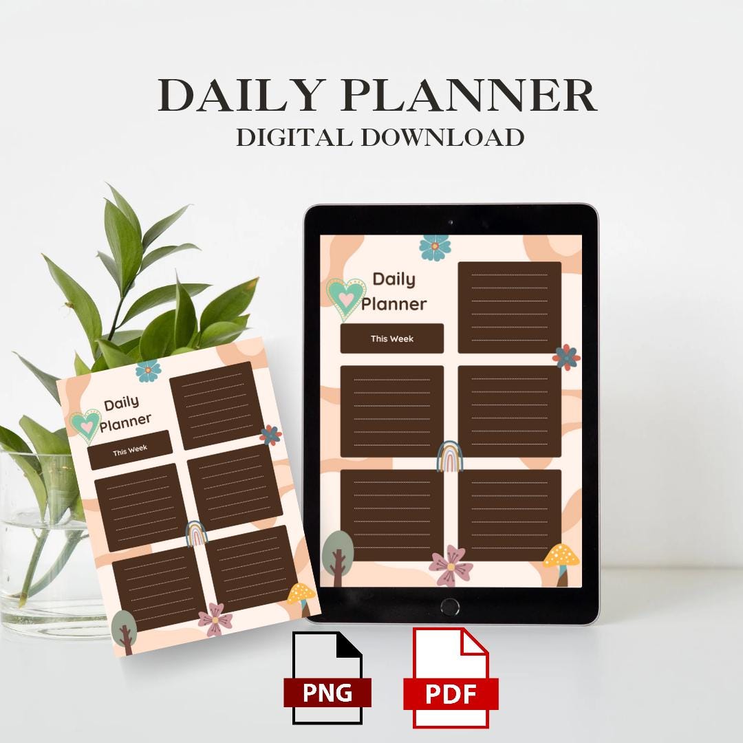 Floral Daily Planner Printable: A4 PDF To-do List & Schedule - Etsy