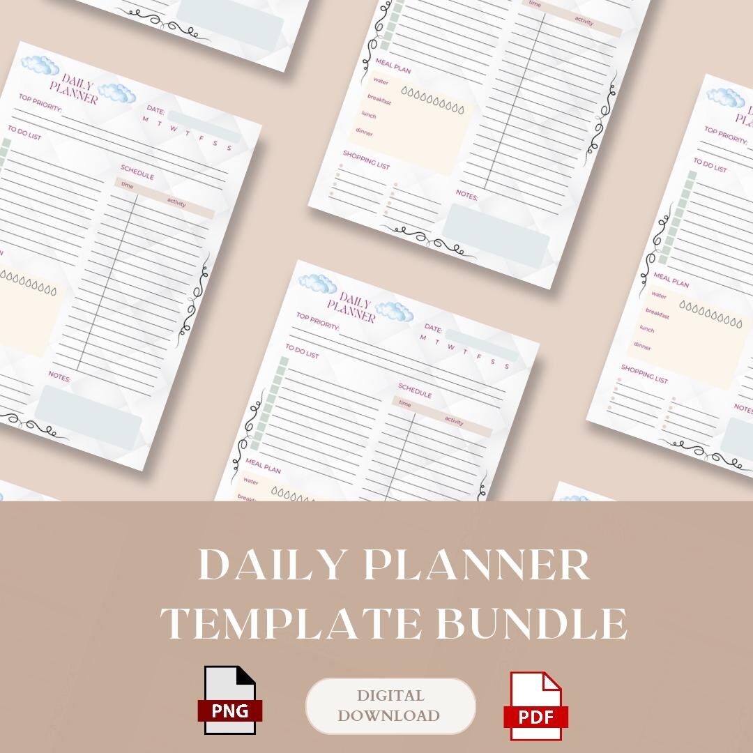 Floral Daily Planner Printable: A4 PDF, To-do List & Water Tracker - Etsy