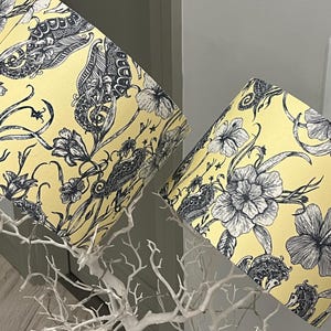Satin horsefishes - drum lampshade 30cm