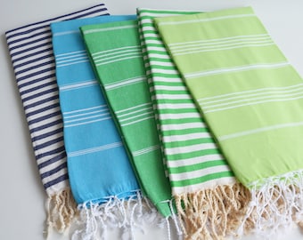 Set of 5 Towels Beach-Bath Towel dry quickly and they're regular thickness multi-functional Towels