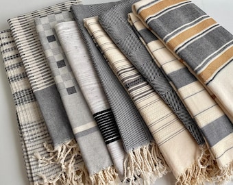 Black Turkish Beach-Bath Towels dry quickly and they're light thickness multi-functional Towels