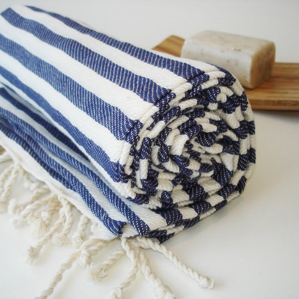 Turkish BATH Towel Peshtemal - Navy blue