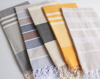 Set of 5 Towels Beach-Bath Towel dry quickly and they're regular thickness multi-functional Towels