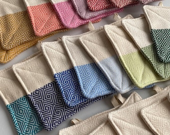 Kitchen Multicolored Hot Pad, Diamond Pattern and Two-Tone, Gift for Special Occasions