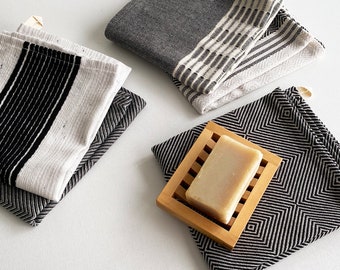 Kitchen Towel, Black Striped, dry quickly and they're regular thickness multi-functional dishcloth