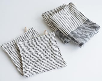 Kitchen Tea-Hand Towels and Pot Holders Set dry quickly multi-functional dishcloth