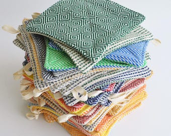 Two-tone Kitchen Pot Holder, Multicolored Hot Pad, Diamond Pattern, Gift for Special Occasions