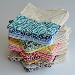 Kitchen Pot Holder, Multicolored Hot Pad, Diamond Pattern and Two-Tone, Gift for Special Occasions