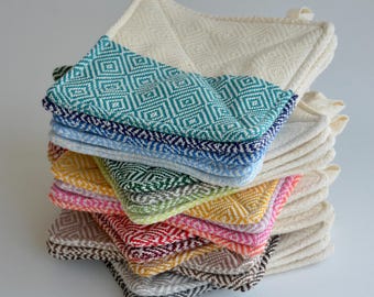 Kitchen Pot Holder, Multicolored Hot Pad, Diamond Pattern and Two-Tone, Gift for Special Occasions