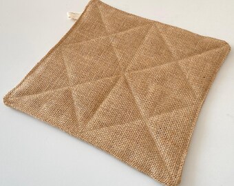 6x6 Inch Jute Pot Holder, Natural Burlap Trivet, Heat Resistant Hot Pad