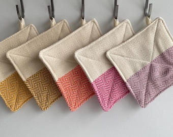 Kitchen Multicolored Pot Holder, Diamond Pattern and Two-Tone, Gift for Special Occasions