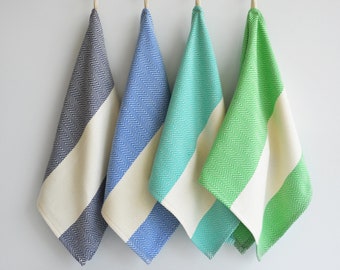 Herringbone Weave Turkish Cotton Hand Towel, Super Soft Kitchen Tea Towel