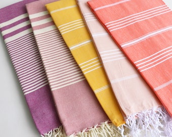 Set of 5 Towels Beach-Bath Towel dry quickly and they're regular thickness multi-functional Towels