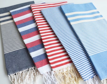 Set of 5 Towels Beach-Bath Towel dry quickly and they're regular thickness multi-functional Towels