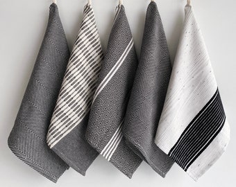 Kitchen Towel, Black Striped, dry quickly and they're regular thickness multi-functional dishcloth
