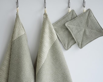 Kitchen Towel, Khaki Striped, dry quickly and they're regular thickness multi-functional dishcloth