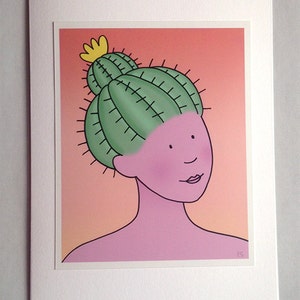 Cactuswenskaart, blanco kaart 5 x 7, cactussen, gewoon omdat, roze en paarse kaart Southwestern Desert