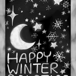 Winter Solstice Card, Pagan, Atheist, Secular, Wiccan, Nondenominational Greeting Card, Snowflake Card image 4