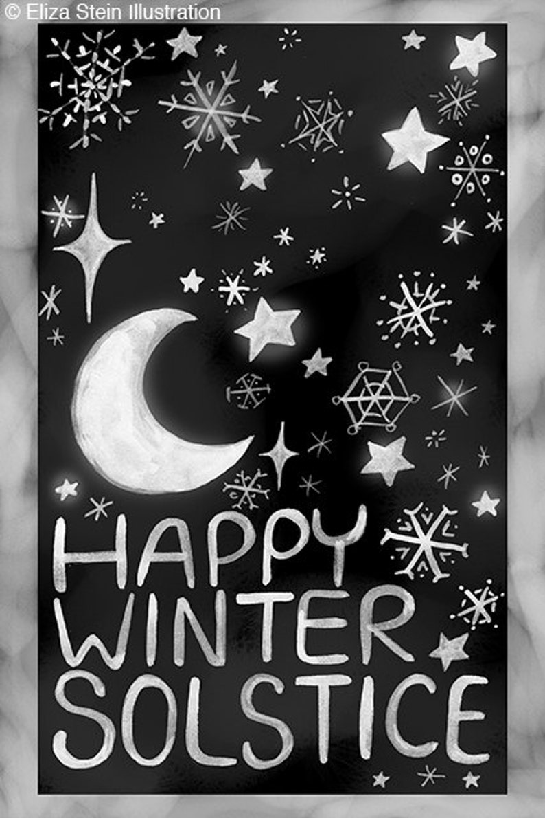 Winter Solstice Card, Pagan, Atheist, Secular, Wiccan, Nondenominational Greeting Card, Snowflake Card image 4