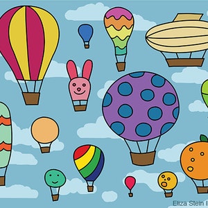 Hot Air Balloons Art Print, 11x14 or 8.5x11 Poster, For Children, Kids, Baby, Babies, Nursery Art image 2