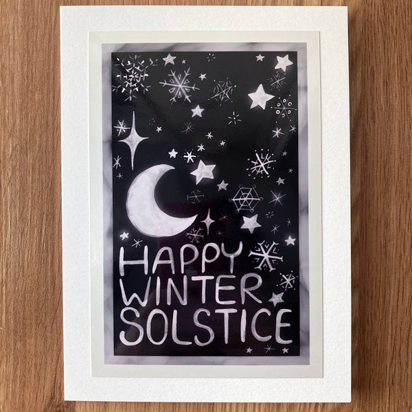 Winter Solstice Card, Pagan, Atheist, Secular, Wiccan, Nondenominational Greeting Card, Snowflake Card