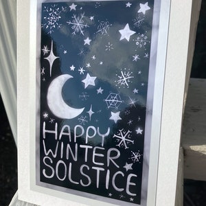 Winter Solstice Card, Pagan, Atheist, Secular, Wiccan, Nondenominational Greeting Card, Snowflake Card image 2