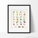 Fruits and Vegetables of Latin America Spanish Alphabet Poster, Food Art, Kitchen Wall Art