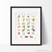 Fruits and Vegetables of Latin America Spanish Alphabet Poster, Food Art, Kitchen Wall Art 