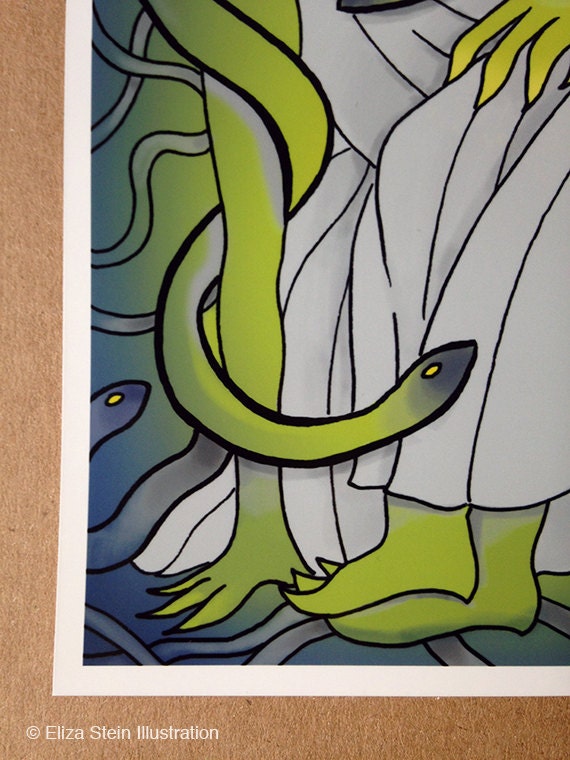 Medusa and the Gorgon Sisters Art Print, Ancient Greek Mythology ...