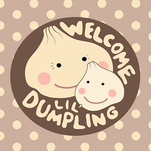 Little Dumpling New Baby Card, Blank 5x7, Girl, Boy, or Gender Neutral, Cute, Kawaii Card