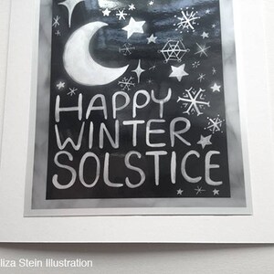 Winter Solstice Card, Pagan, Atheist, Secular, Wiccan, Nondenominational Greeting Card, Snowflake Card image 3