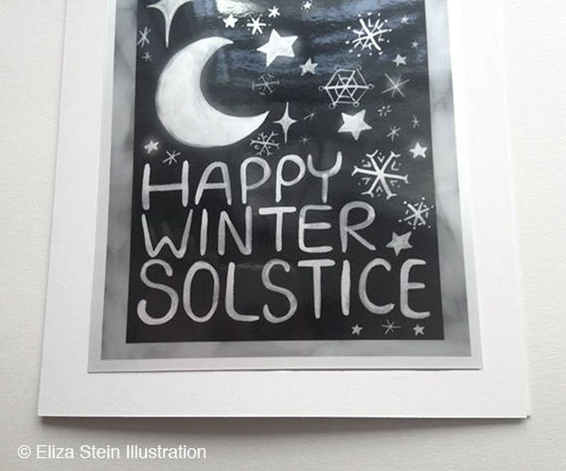 Winter Solstice Card, Pagan, Atheist, Secular, Wiccan, Nondenominational Greeting Card, Snowflake Card image 3