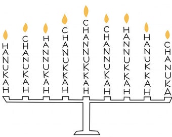 Hanukkah Menorah Blank Greeting Card, 5x7, Jewish Holiday, Judaica, Chanukah, Black and White Card