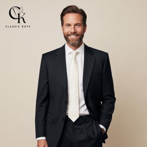 Men’s Black 2-Piece Suit | Custom-Tailored Wedding & Formal Wear | Perfect for Grooms, Events and Dinners | Elegant Gift for Him
