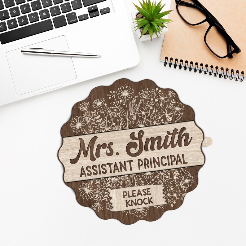 Assistant Sign Personalized Door Sign With Rotating Status | Custom Assistant ...
