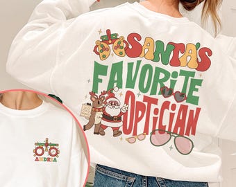 Optician Christmas Sweatshirt, Holiday Optometry Shirt, Christmas Optician Accessories, Gift for Optometrist, Eye Doctor Holiday Apparel